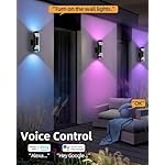KIZON Smart Outdoor Wall Lights 2 Pack, RGBCW Dusk to Dawn Outdoor Lighting Waterproof Exterior Light Fixture, Color Changing Porch Lights Up and Down Lights Home Theater Lighting - Image 4