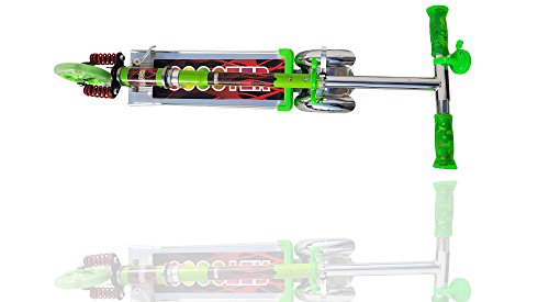 Image of Magicwand Spring Loaded Heavy Metallic Big Size 3 Wheel Height Adjustable Scooter for Kids (Green)