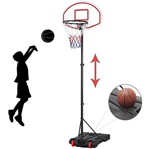 Topeakmart Portable Basketball Hoop Height Adjustable 5.27 ft