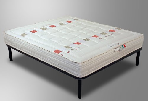 EvergreenWeb Cocco Latex, Colchón de 100% Látex y Coco orgánicos y Naturales, Plaza Doble 160x190 cm H23 cm