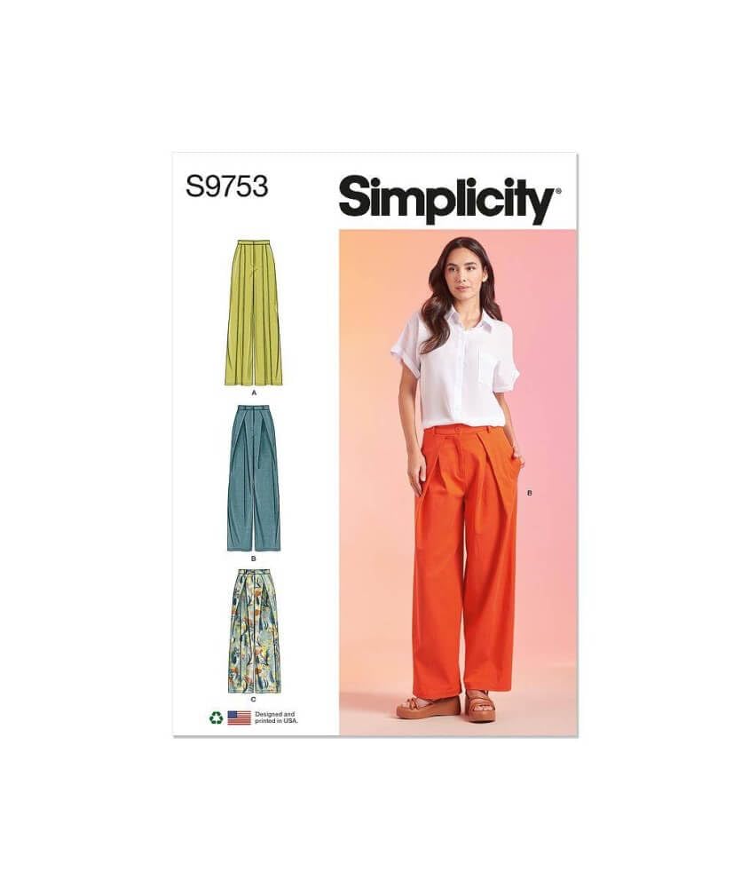 SIMPLICITY SS9753R5 Misses' Trousers R5 (14-16-18-20-22), Multicolor, Sizes 14-16-18-20-22