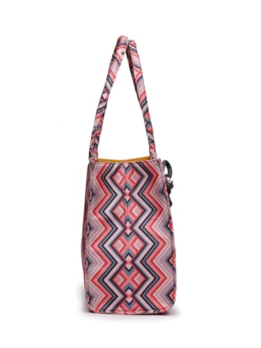 Image of ENSAC Women's Floral Print Tote Bag | Lightweight Handbag with Zipper Closure