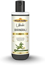 Khadi Bhringraj Hair Oil 210 ml | Ayurvedic Oil for Hair Growth, Hair Fall Control & Dandruff Treatment | Herbal Scalp Nourishment Oil for Thick, Shiny Hair