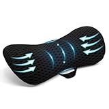 TOSUTO Memory Foam Lendenkissen,Ergonomisches Rückenkissen,Lendenwirbelkissen,Rückenstützkissen mit atmaksaktivem Bezug & verstellbarem Gurt,Rückenpolster für Auto,Bürostuhl,Bett,Sofa (Schwarz)