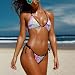 JINJINKIANG Colorful Unicorn Rainbow Cute Tie Dye Bikini Set for Women - Two Piece Swimsuits Sexy Swimwear - Thong String Lace up Bathing Suit