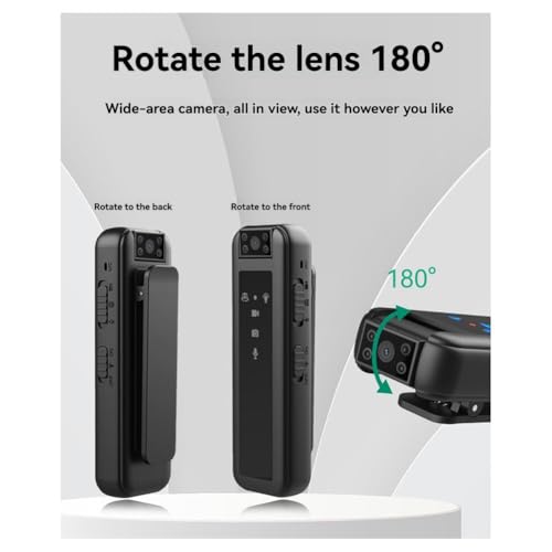 Cámara de seguridad pequeña de 128 GB, minivideocámara HD1080P con clip 3