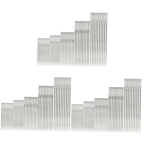 BEBEMOKO 15 Sets Large Eye Sewing Needles Knitting Needles Set 5 Different Sizes for Yarn Knitting Sewing Repair