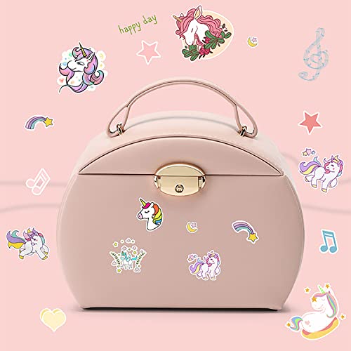 Vlando Ballerina Music Jewelry Organizer, Leather Necklaces Rings Hair-Rings Storage Case Holder, Gift For Kids Girls, Pink #TOP1