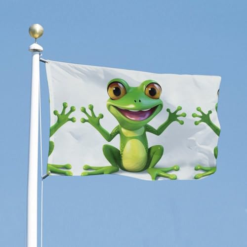 Drapeau de jardin grenouille verte pour décoration extérieure de cour - 3