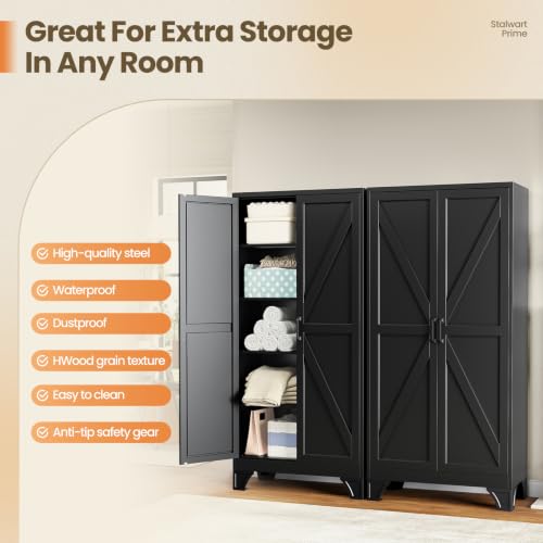 Image of Yizosh 71 inch H Tall Metal Kitchen Pantry Storage Cabinets Cupboard