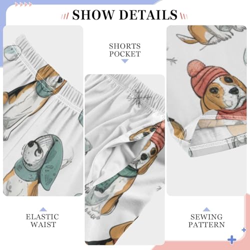 ZZXXB Beagle Winter Snow Boys Long Pants Soft Trousers Elastic Waist Kids Lounge Bottoms with Pockets S-XL4