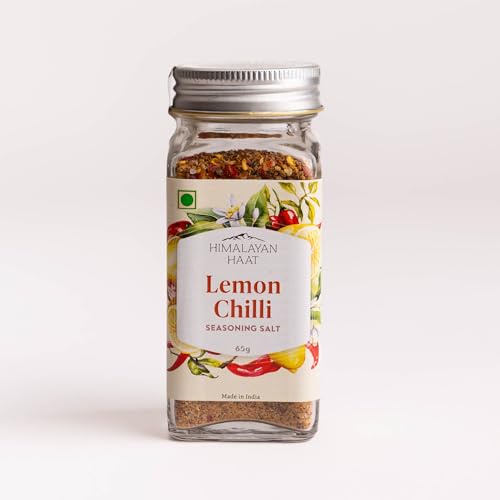 Image of Himalayan Haat Lemon Chilli Seasoning Salt - Zesty & Spicy Blend with Himalayan Pink Salt & Single-Origin Herbs | Ideal for Fish, Salads & Stir-Fries | 65g