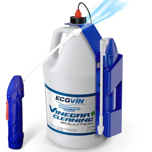 20% Vinegar Cleaning Spray Kit - All-Purpose 4L Vinegar Cleaner with Electric Sprayer for Home, Garden and Outdoor Surfaces - Organic, Pet-Safe Window & Glass Cleaning Solution