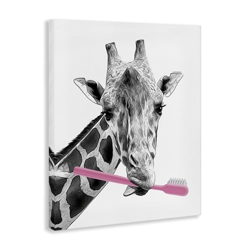Stupell Industries 'Funny Animal Bathroom Toothbrush'| Canvas Art by Stupell Industries - Used condition - Image 2