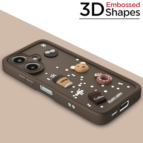 Image of Pikkme Bumper Case for Redmi 13C 5G / Poco M6 5G | Cute Fun Cartoon 3D Bear Silicone Full Body Protection Back Cover (Brown) | Cute