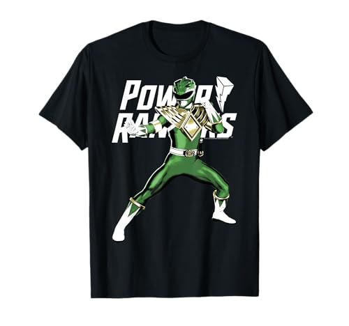 Power Rangers Green Ranger Karate Action Pose Logo T-Shirt Small