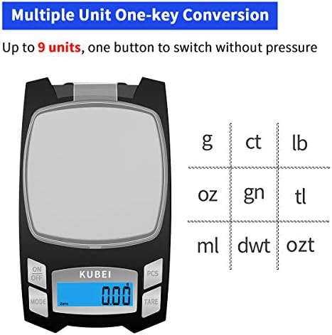 KUBEI USB Rechargeable Digital Pocket Scale 500g/0.01g, Mini Electronic Jewelry Scale, Portable Food Scale Jewelry Gram Scale, Small Milligram Scale with LCD Display