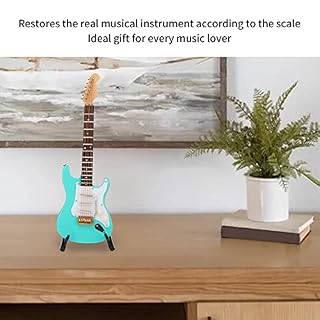 Voluxe Mini réplique de Guitare, décoration de réplique d'instrument de Musique de Guitare Miniature avec Support pour… – Image 4
