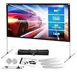 ✅Formato 16:9: il telo proiettore avvolgibile 16:9 garantisce compatibilità con HD TV e proiezioni precise, stabile grazie al design a prisma triangolare, come schermo per proiettore.
