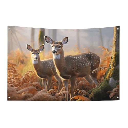 Drapeau de cerf 120x180 cm en polyester résistant avec 4 œillets