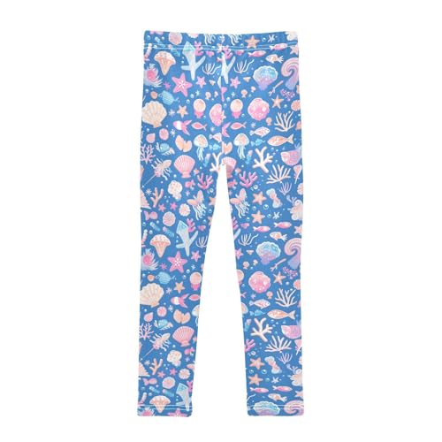 KLL Marine Chart Underwater Graphic Toddler Girl Cotton Pants Comfortable High Waisted Leg Yoga Pants Running2