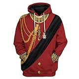 Historical パーカー 革命的な戦争服 コスチューム 3Dプリント アーミージャケット ハロウィンコスチューム, アーサー・ウェルズリー, X-Small