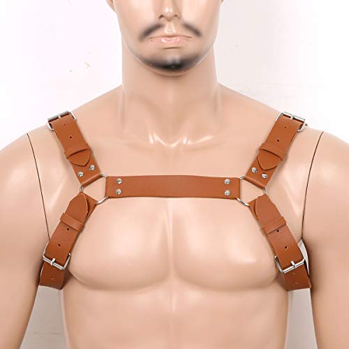 CHICTRY Mens Body Chest Harness Belt Fashion Punk Gothic PU Leather Shoulder Cage Belt Strap Cosplay Clubwear Costume2