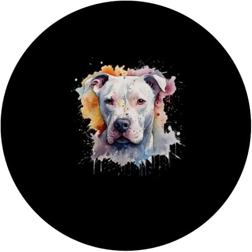 Miniatura 3 de Colorful Dogo Argentino watercolor art PopSockets Swappable PopGrip