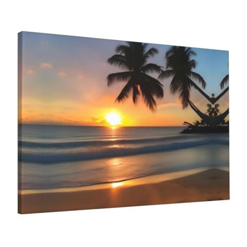 Toile murale coucher de soleil pour salon chaleureux 40x61 cm