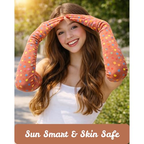 Image of Women's Driving Gloves, Printed Cotton Full Hand Summer Gloves for Protection from Sun Burn /Heat /Pollution (Pack of 1 Pair)