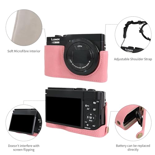 Funda de cámara Rieibi ZS99 en cuero PU para Panasonic Lumix DC-ZS99 miniatura 4