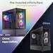 Okinos Aqua 6 Infinity, ATX PC Case, 3 × 120mm Infinity ARGB PWM Fans Pre-Installed, 360mm Radiator Support, Floating Design, 10Gbps Type-C Port, Computer case with Panoramic View Tempered Glass