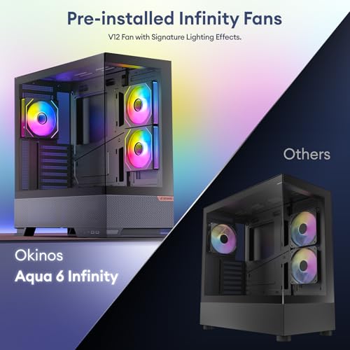 Boîtier PC ATX Okinos Aqua 6 Infinity avec 3 ventilateurs ARGB PWM - 5