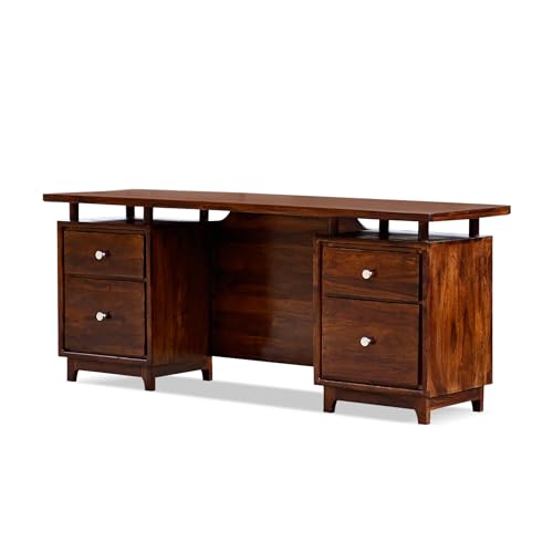 Image of Solid Sheesham Wood Study Table for Adults | Computer Table for Home | Wooden Writing Desk | Office Table for Office Work | Work from Home Table with 2 Drawers (3)