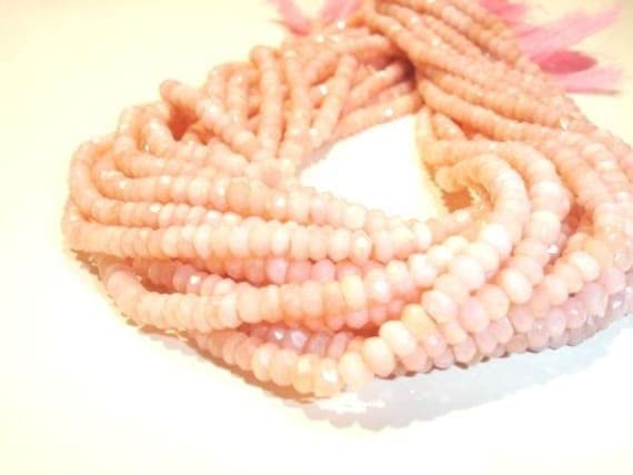 Pink Opal Faceted Roundels perles 4mm pour fabriquer vos bijoux bohèmes chic de l'été
