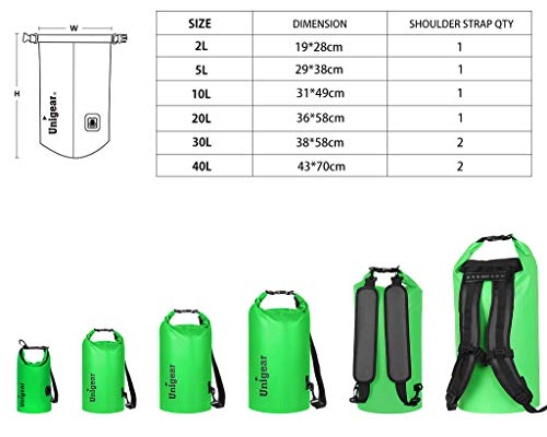 Image of Unigear Floating Waterproof Dry Bag for Kayaking, 2L /5L /10L /20L /30L /40L | Lightweight Gear Storage, Waterproof Phone Case Included, For Boating, Fishing, Swimming, Camping, Beach And Paddle Boarding