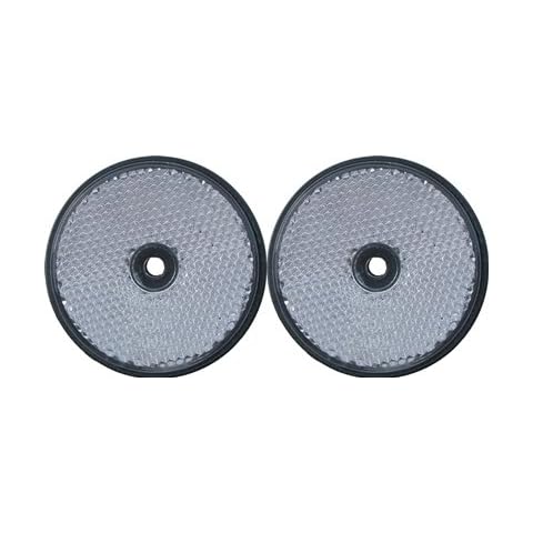 leisure MART A pair of trailer and truck reflectors round screw on 2 x white Pt no. LMX1629 Cover
