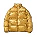Generic Puffer Vest Men Lightweight Zipper Puffer Jackets Fashion Loose Fit Quilted Coats Outwear Winter Jacket, Gold, Large