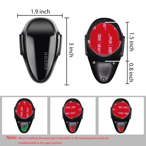 Miniatura 3 de 2 Protector Horno Cerradura De La Puerta Del Horno Segura Para Niños, Diseño De Doble Botón,Bloqueo De Seguridad Horno Microondas,Estufa,Cajón,Puerta No Se Necesitan Herramientas Ni Taladros Negro