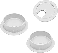 Vista 25 de MroMax Ojales de escritorio de plástico de 2.36 pulgadas (2.362 in), cubierta para cables de escritorio, organizador de cables para el hogar, Gris