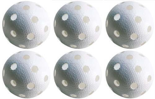 Kit de 6 pelotas de floorball, color blanco