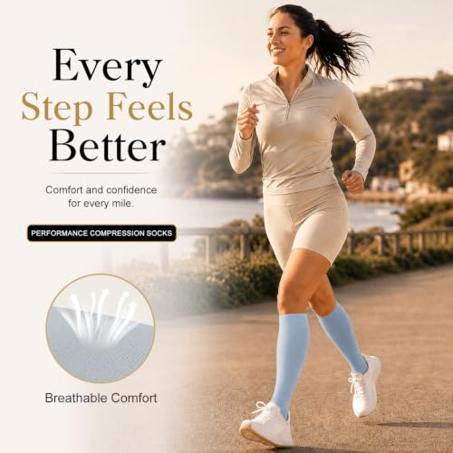 Image of Laite Hebe 4 Pairs-Compression Socks for Women&Men Circulation-Best Support for Nurses,Running,Athletic