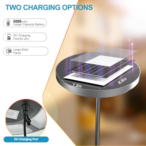 Image of Lightdot Outdoor Floor Lamp for Patio, Rechargeable Cordless Floor Lamp with Remote, Dimmable Warm White 3000k Tall Standing Lamps for Deck Yard Garden