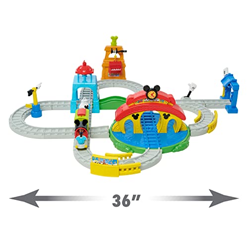 Disney Junior Mickey Mouse Around Town Track Set, 40-Piece Remote Control Toy Train, Officially Licensed Kids Toys For Ages 3 Up, Gifts And Presents, Amazon Exclusive #TOP6