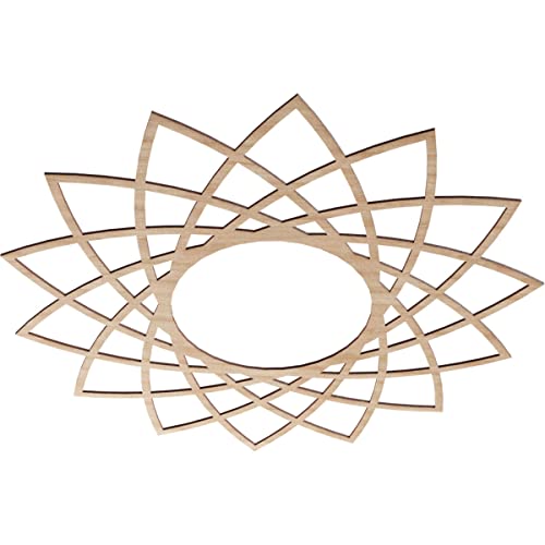 Image of Ekena Millwork 40 inchOD x 15 3 /8 inchID x 3 /8 inchT Eleanor Wood Fretwork Pierced Ceiling Medallion, Alder