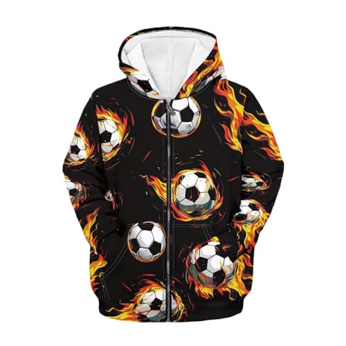 Fun Graphic Print Hoodie for Boys Athletic Loose Fit Zip Up Hoodies for Boys Hooded Sweatshirts with Pockets