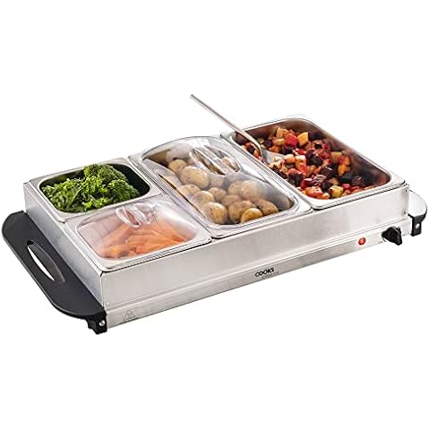 Cooks Professional 7.2-Litre Buffet Server Hotplate Food Warmer Cover