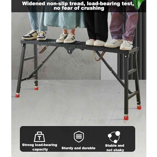 Escabeau pliable réglable avec plateforme de travail en acier robuste - 6
