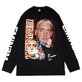 [Jack'n da Box] ラップ Tシャツ アーティストT 長袖 ロンT TDM1923 FTPユニセックス フルカラー 両面プリント 大きいサイズ ブラック 黒T ダンス 衣装 (JP, アルファベット, 2XL, ブラック) [並行輸入品]