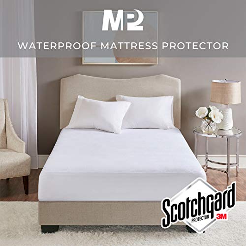 MP2 Waterproof Mattress Protector Pad Queen Size Bed Mattress Cover for Moving 100% Breathable Cooling Cotton Terry, Deep Pocket Fits 4"-21", Stain Release 3M Scotchgard